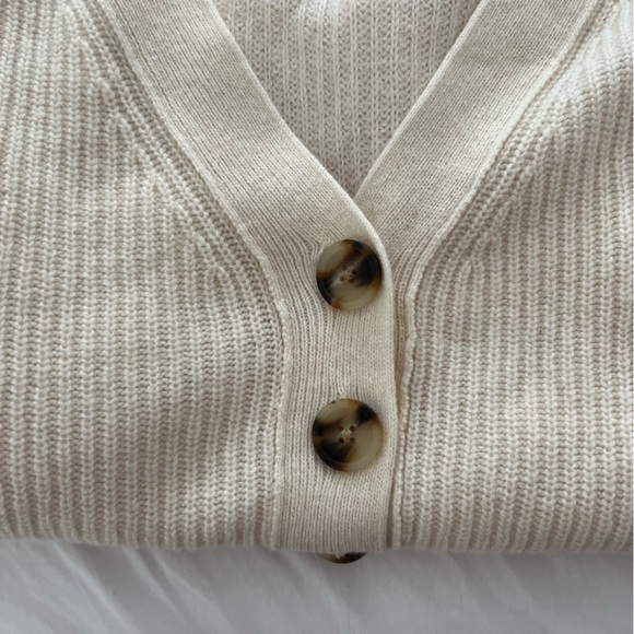 NWT Madewell Ribbed Lyle Henley Sweater Cream Large - Picture 9 of 10